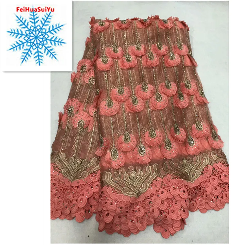 

Newcoming african french tulle lace fabric with stones good quality embroidered net tulle lace fabric for dress dfm191