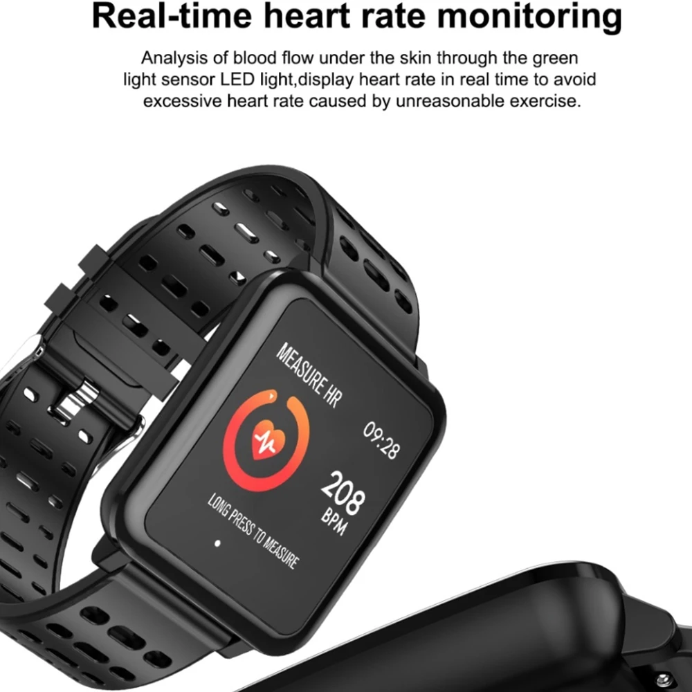 Timethinker T2 Smart Watch Bracelet Men Reloj Bluetooth Sports Smartwatch Relogios Blood Pressure Heart Rate Monitor IP67 PK Q8