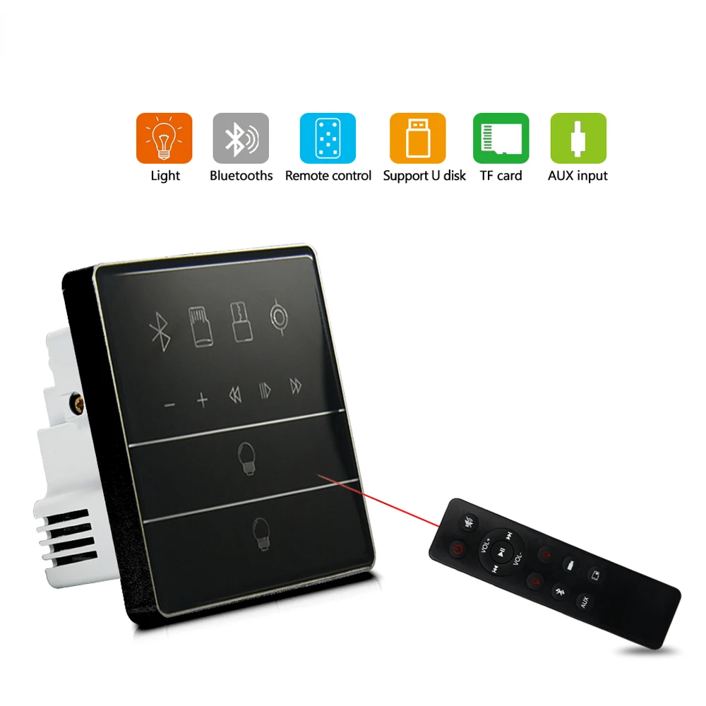 

home audio Wall Mount Digital Audio Amplifier with Wireless Remote Control/LCD Screen, Supports USB/SD/AUX/BT