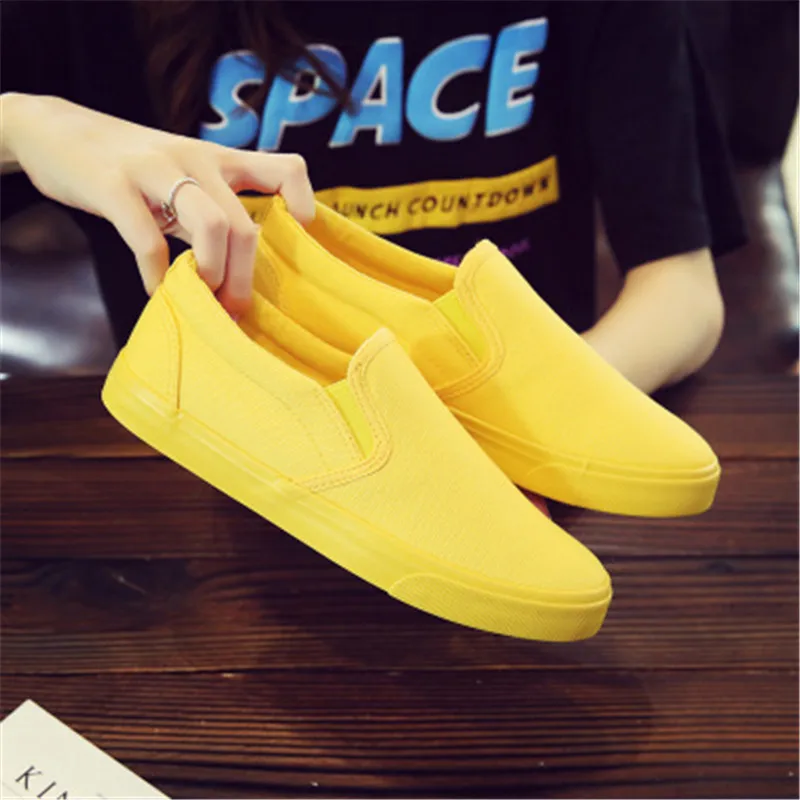 

Large size canvas flats women shoes 2019 New Spring summe platform sneakers shoes casual shoes Breathable slip on flats heels
