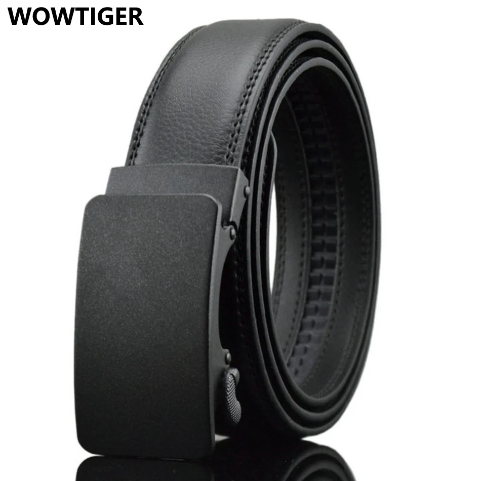 

WOWTIGER Automatic buckle Leather belt for Men Designers Luxury Brand High Quality causal ceinture homme
