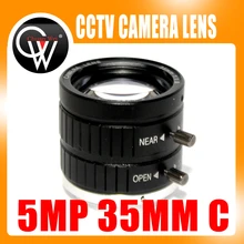 5MP 35mm 1:1.8 HD Industrial Camera Fixed Manual IRIS Focus Zoom Lens C Mount CCTV Lens for CCTV Camera Industrial Microscope