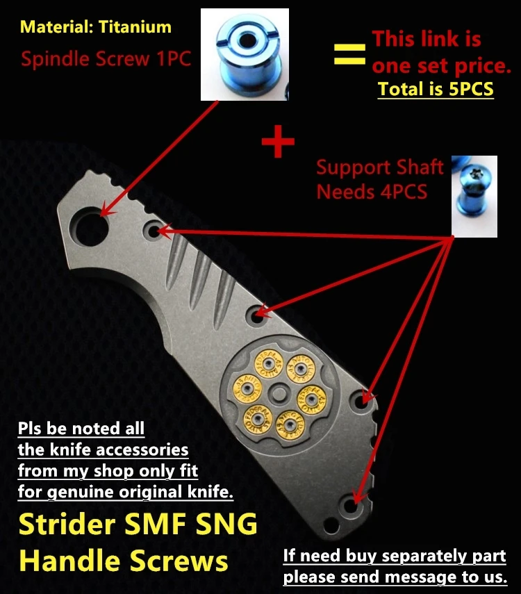 Винт Strider SMF SNG ручка винт педали с титановым шпинделем замок винт опорный вал для подлинного оригинального ножа винт