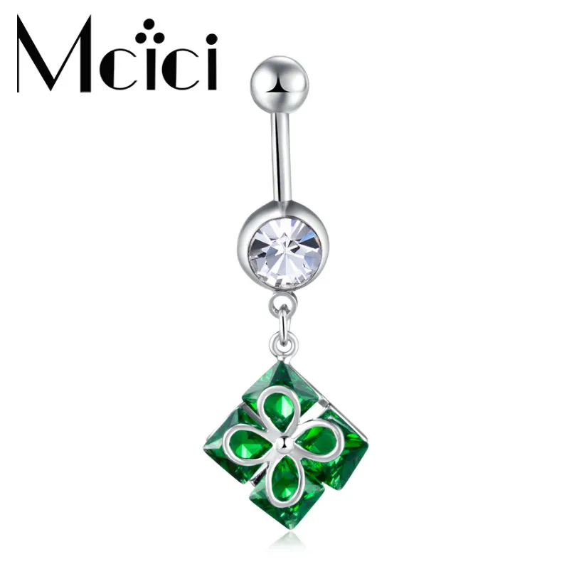 

AAA Zircon Leaf Navel Piercings Ombligo Women Belly Piercing Nombril Sexy Belly Button Rings Dangle Surgical Steel Body Jewelry