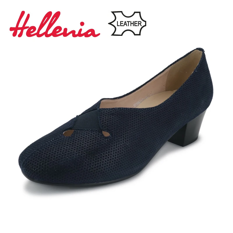 Hellenia/женские туфли лодочки из натуральной кожи Модные модельные замши Очень