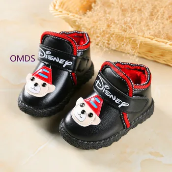 

Baby Neue Baumwolle Rutschfeste Verdickung Leder Kinder Schuhe Stiefel Botas Bottine Girls Shoes Winter Europe Size 22-27 Yxx
