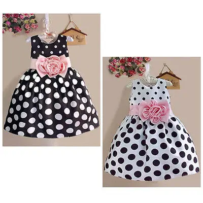 

Summer Clothes Dresses Sleeveless Polka Dot Flower Gown Formal Dress New Popular Baby Kids Girls 2 3 4 5 6 7 Years