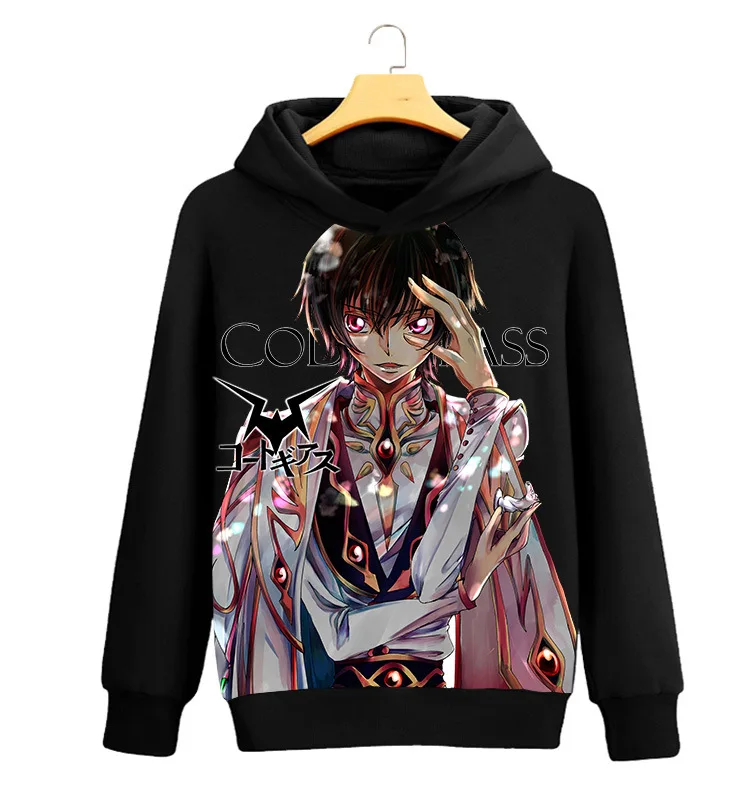 Code Geass zero Аниме капюшон для косплея Lelouch Lamperouge Толстовка Для мужчин осень с принтом, топы с капюшоном, Повседневное теплый свитер