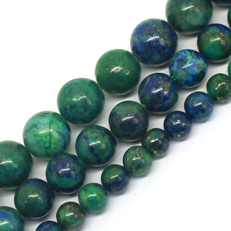 

Natural Stone Beads Lapis Lazuli Malachite Stone Round beads For Jewelry Making 6 8 10mm Strand 15" Diy Bracelet Necklace