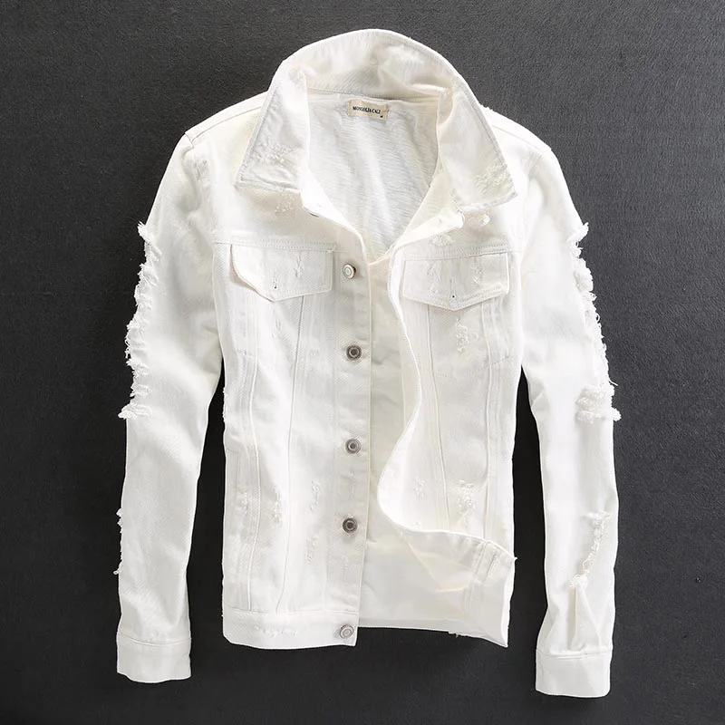 white ripped jacket