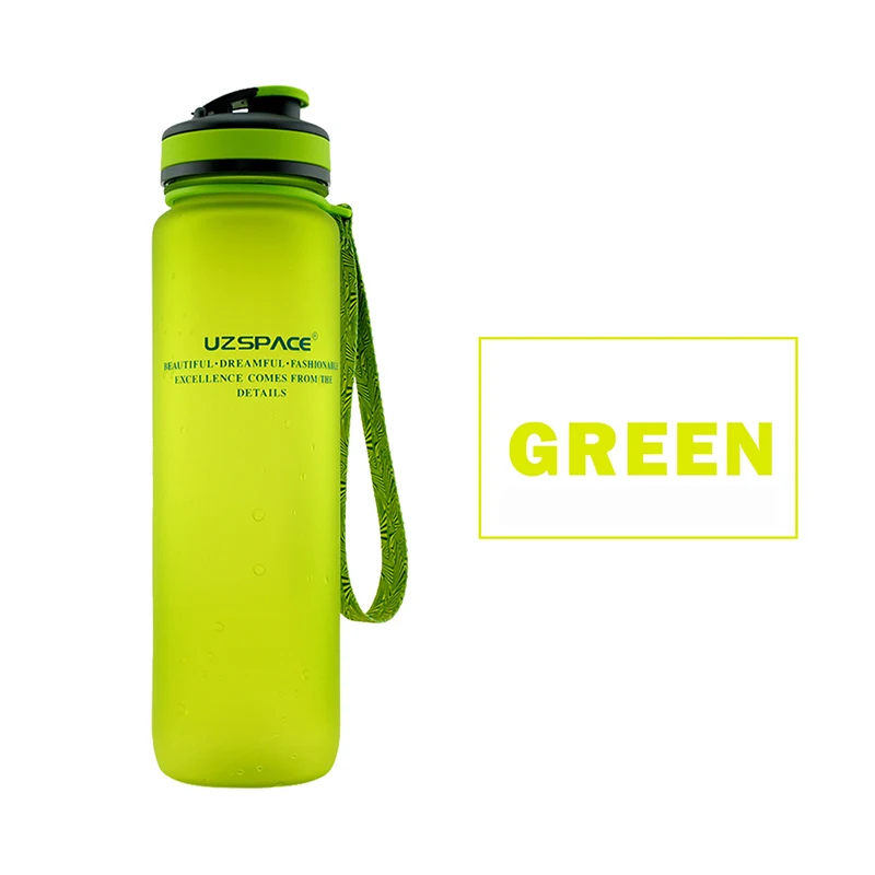 Бутылки для воды 650 мл 1000 мл питьевая вода портативный герметичный пластиковый шейкер моя Спортивная бутылка для питья Tritan BPA ограниченная поставка - Цвет: green