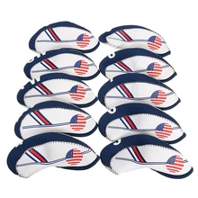 10 шт. белый и синий флаг США неопрен Гольф клуб Железный наконечник головной убор