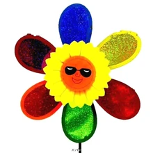 Красочная забавная улыбающаяся ветряная мельница в виде подсолнечника с солнцезащитными очками домашний сад двор Открытый Декор игрушки для детей подарок