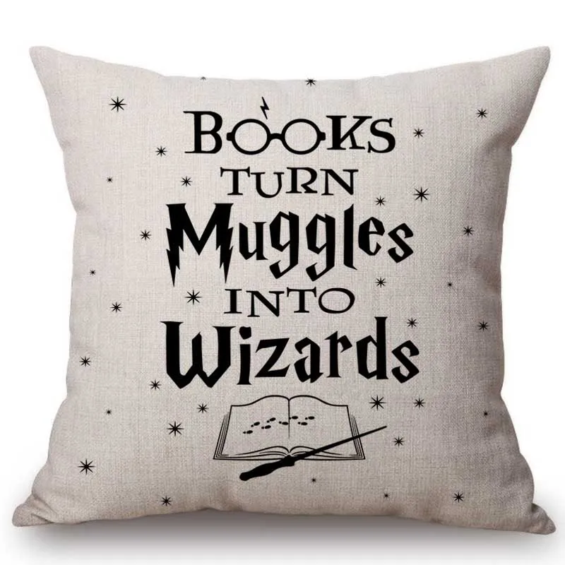 

Harry Potter Letters Decorative Sofa throw Pillow Deathly Hallow Slytherin Ravenclew Office Chair Cushion Cover Home Decations