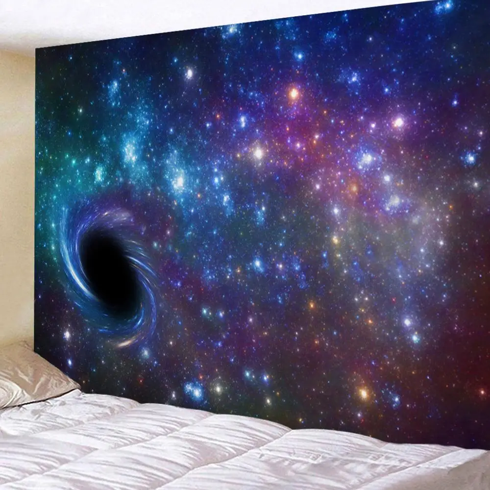 

Tapestry Wall Hanging Bed Spread Beach Towel Table Cloth Yoga Mat Home Deco Universe Black Hole Rectangle 150cmx130cm