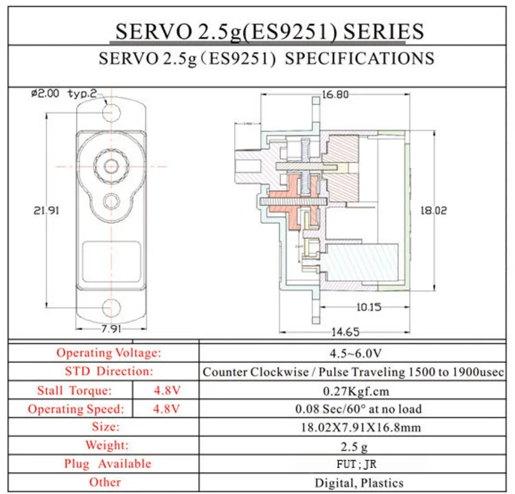 4 шт. EMAX ES9051 ES9251 4,3 г/3,8 г цифровой сервопривод пластиковые шестерни 0,8 кг Крутящий момент для 3D F3P самолетов