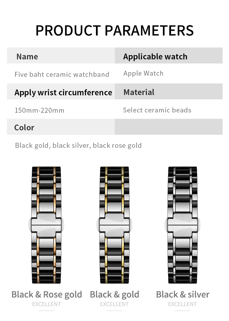 Керамический ремешок watcn для Apple Watch 4 5 44 мм 40 мм браслет для iwatch 3 2 38 мм 42 мм керамический ремешок из нержавеющей стали ремешок для часов