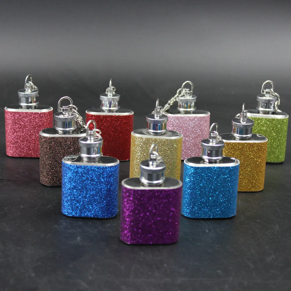 

1OZ Bling Color Cute Portable Small Pot Drink Bottle Travel Water Bottle Folding cup wine cup easy to carry