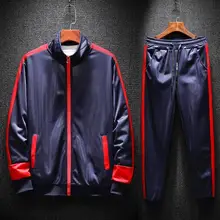 Модный спортивный костюм, мужские толстовки с капюшоном, спортивные костюмы, мужские толстовки+ штаны, комплект из 2 предметов, повседневные спортивные костюмы в полоску