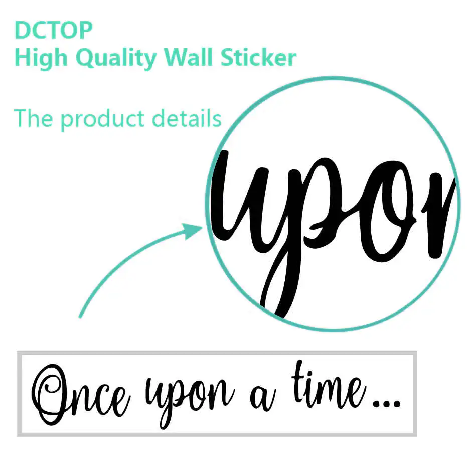 Once Upon A Time Wall Sticker Fairy tales Quote Decals for Children's Kids Room Bedroom vinyls Wall Art Home Decorative Mural (6)