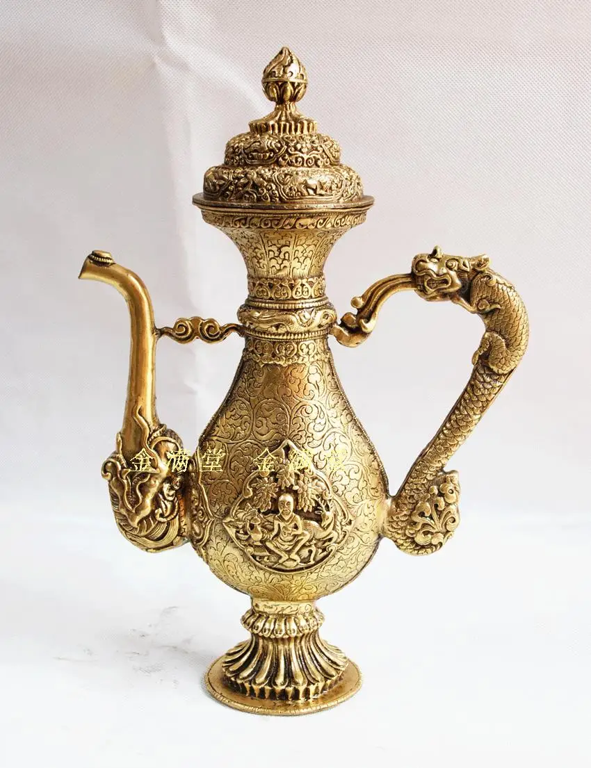 

Bronze copper home decoration crafts decoration copper pot peach water bottle Factory Copper Feng Shui crafts