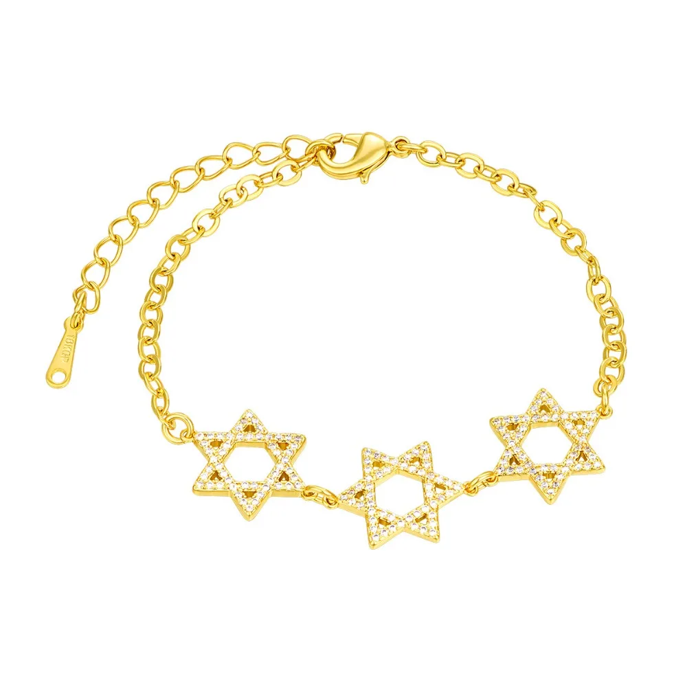 BRZHA New Jewish Jewelry Star of David Charm Bracelet For Women Fashion