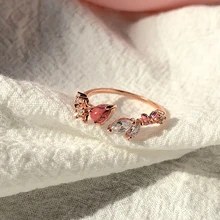 Anneaux de Style coréen pour femmes, en Zircon cubique, pour filles, tendance, bijou en cristal, ajustable, cadeaux de fête en lune