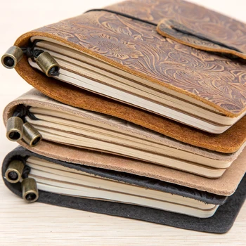 

Retro Tie line handmade leather Sketchbook Notebook paper Weekly Planner Accessories Stationery Diary Agenda 1659