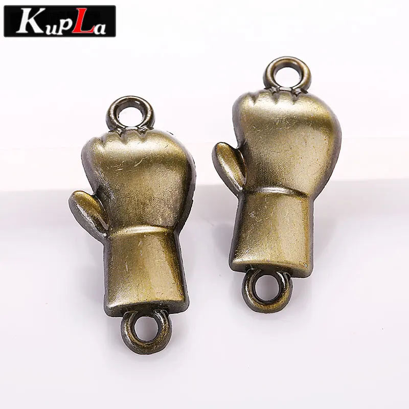 Kupla Vintage Metal Boxing Glove Charms Connectors for Bracelets DIY