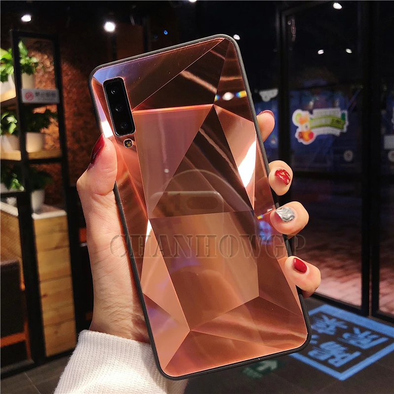 3D зеркальный чехол для samsung Galaxy A50 A30 A40 A10 A20 A70 M10 M20 M30 A7 A750 роскошный чехол s Мягкий чехол из ТПУ с узором Fundas