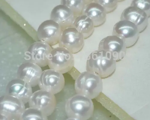 

000608 12MM NATURAL SOUTH SEA GENUINE WHITE BAROQUE PEARL NECKLACE 14KGP