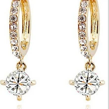 H: HYDE новые модные и милые 1 пара золотого цвета очаровательные женские серьги-кольца с австрийскими кристаллами для подарка на Рождество