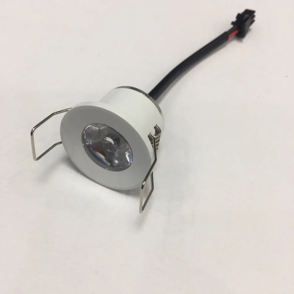 5pcs new model LED Mini Cabinet Downlight 1W diameter 31mm dc12v silver Frame Recessed Ceiling No Flicker Spot Lights For Home