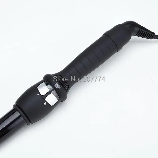 Высокое качество 2,5 м метр линии красивые женские светодиодный дисплей керамическая большая палочка для завивки волос черный