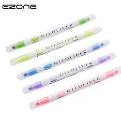 EZONE 3 шт. двухсторонняя флуоресцентная ручка маркер ручка конфеты цвета радуги Canetas РОЛИК ручка материалы для школы офисные Маркеры
