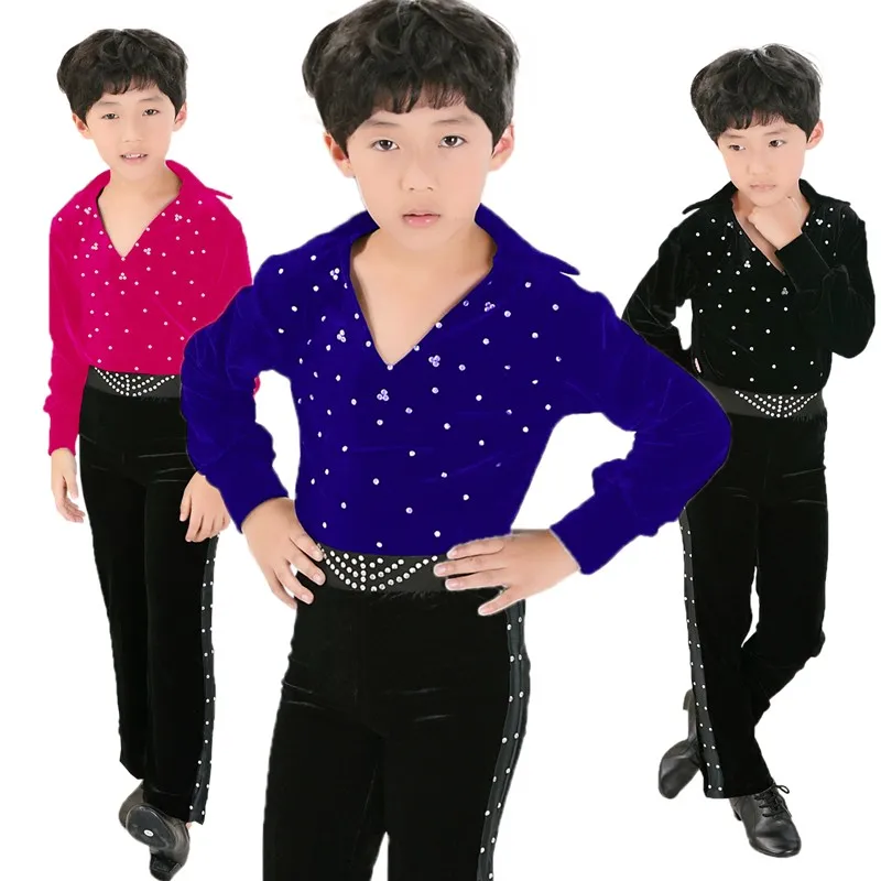 High grade Boy's Latin Dance Shirt and Pants Classical Latin Ballroom