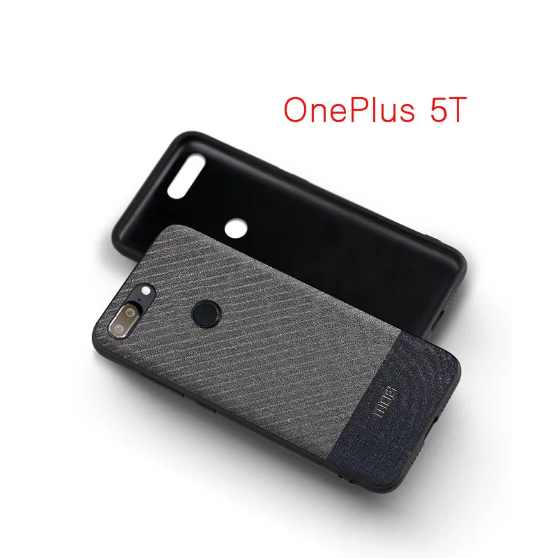 Oneplus 5 Case Mofi Oneplus 5T Case Cover Dark Color Gentleman Business Style Handcraft Fabric Cloth One Plus 5 5T Cross Grain