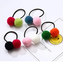 Новые чипы для волос детская cимпатичный пушистый шарик веревка маленький лента для девушки резиновая девочка для волос кольцо голова ювелирные изделия из веревки G0502