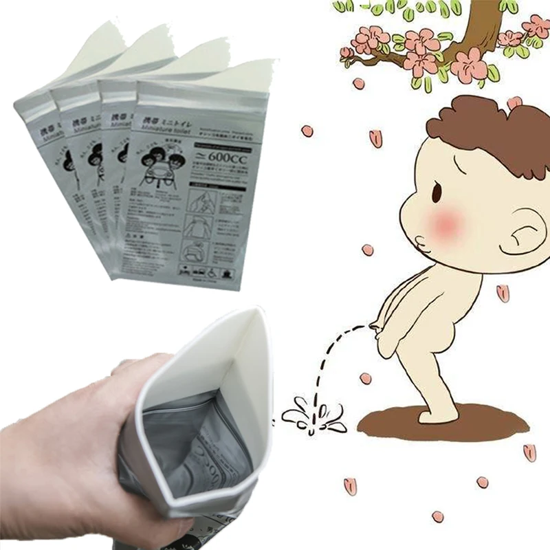 

Urine Prevent Stink Mini Vomit Bags Eco-friendly Unisex 4PCS Outdoor Toilet Disposable Emergency Tool Travel Portable Gray