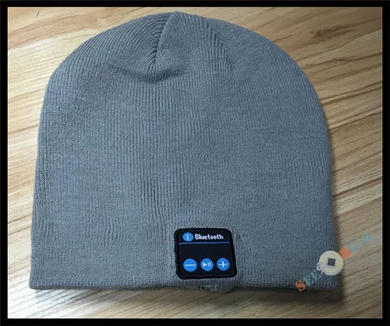 10 p! Беспроводной Bluetooth 4,2 Beanie для мальчиков и девочек, мужчин и женщин, вязаная зимняя шапка для наушников, ручной Mp3 микрофон, волшебная музыка, умная шапка+ подарочная коробка - Цвет: Серый