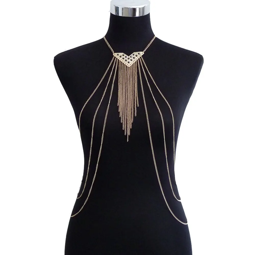 Summer Sexy Charming Body Chain Necklace Women Bohemian Triangle