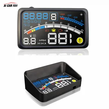 

4E 5.5" Car OBD2 II EUOBD car HUD Head Up Display Overspeed Warning System Projector Windshield Auto Electronic Voltage Alarm