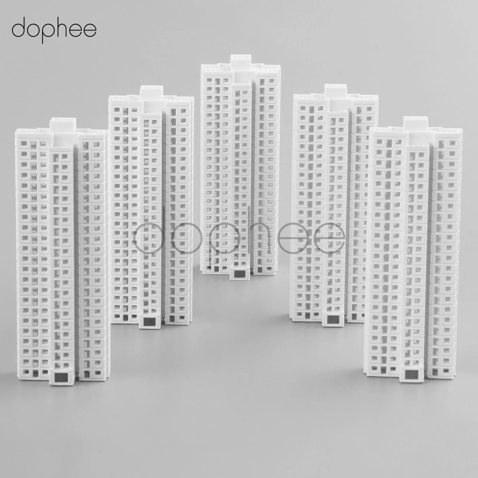 Dophee 5 шт. белый пластик 1: 500 высокая модель здания архитектурное Строительство DIY 3D