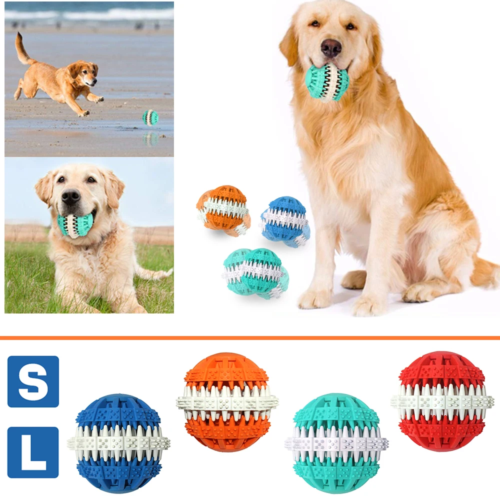 

Rubber Chew Toys Dog Ball Pet Training Playing Puppy Food Container
