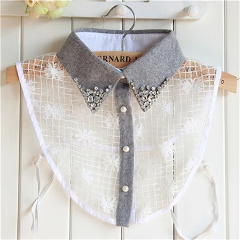 

1Pcs Korean Style Women's elastic Fake Collar Female spring winter shirt sweater lace crochet false collar Detachable Collar