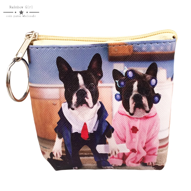 

Rainbowgirl 2017 Hot Sale Wonderful PU Leather BullDog Cartoon Coin Wallets Children Money Purses Women Mini Storage Bags