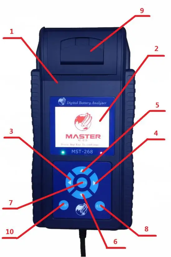Последний автомобиль Батарея анализатор Новый Дизайн цифровой Батарея анализатор с принтером MST-268 многоязыковая поддержка