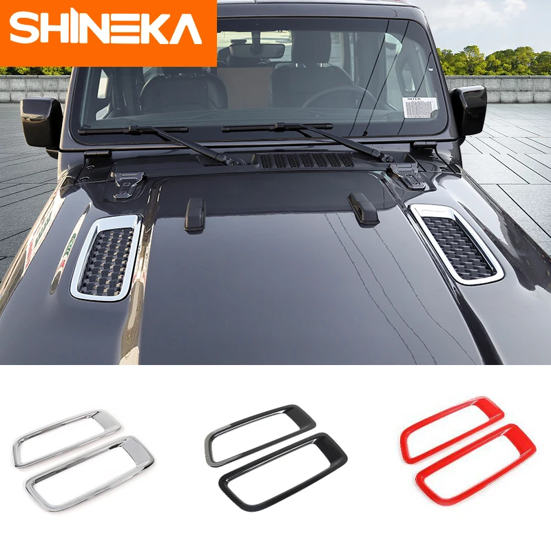 SHINEKA Автомобильная наклейка s для Jeep Wrangler JL+ Автомобильный капот двигателя Воздушный выход переменного тока Вентиляционное украшение крышка наклейка для Jeep Wrangler JL