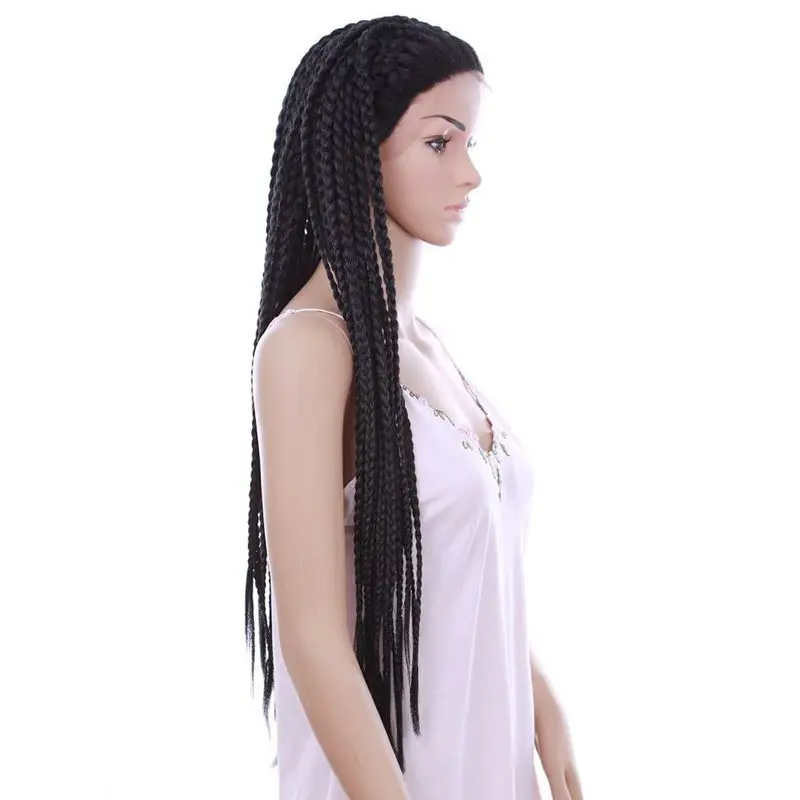 3x box braid micro pre braided synthetic lace front wigs05