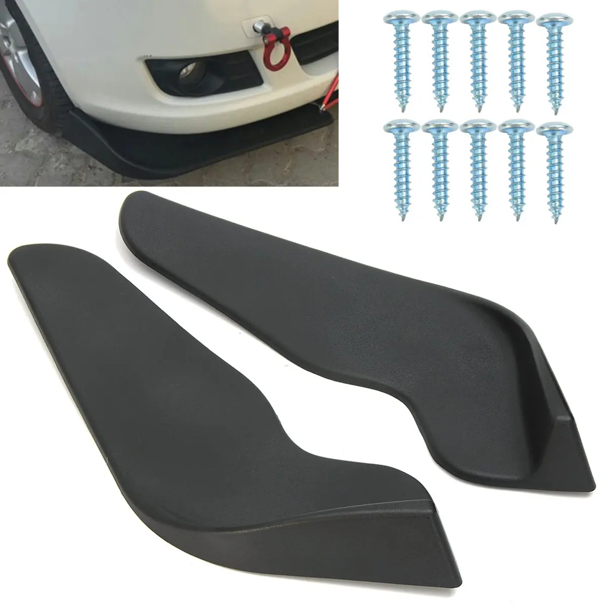 

2X Universal Auto Car Bumper ABS Front Shovel Guard Crash Protector Lip Sticker